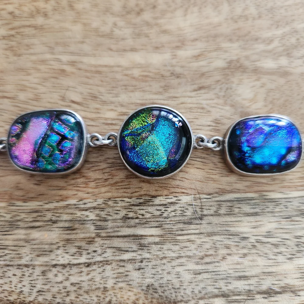 Vibrant Dichroic Glass Bracelet - Picture 3 of 11